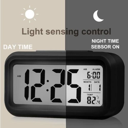 Digital Alarm Clock Steering Wheel, LCD, Temperature, Light Sensor