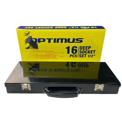 Socket set 1/2'', 16pcs long impact wrench set from 10 mm to 24 mm