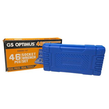 Socket wrench set 46 pieces with chrome-vanadium accessories