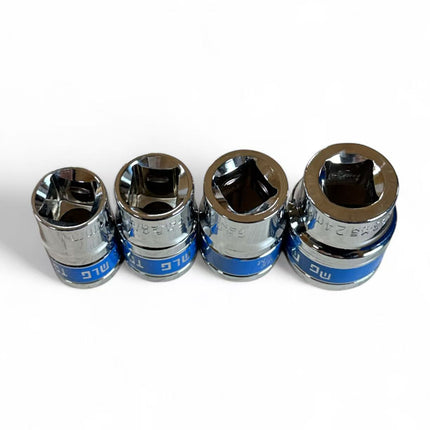 10-piece 1/2'' DR socket set with chrome-vanadium accessories