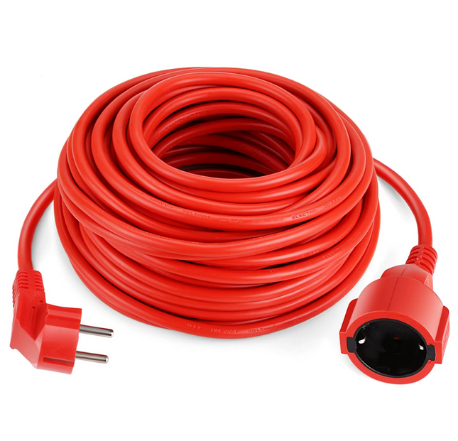 European Extension Power Cord, 1.5mm² Power Cord, 250V, Widely Suitable for Outdoor Use or Connecting Computers, TVs, Printers