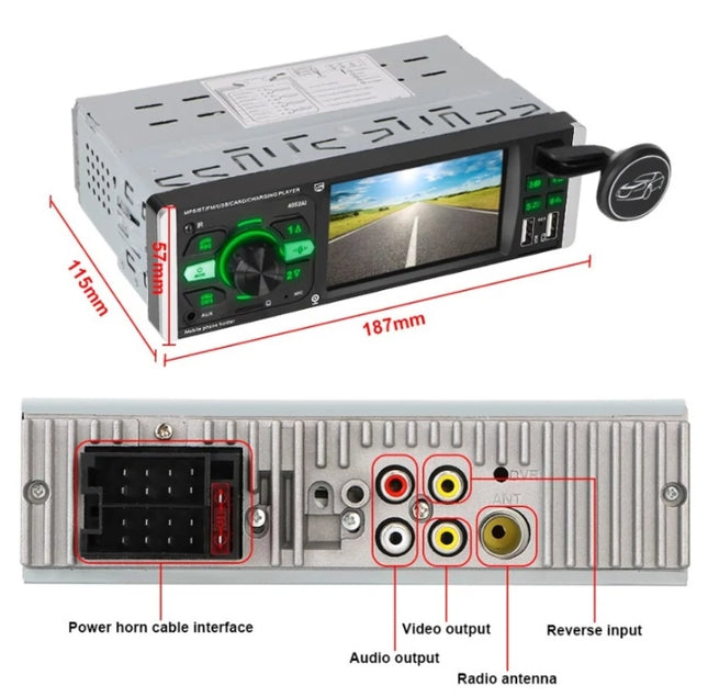 Multimedia Car MP5 Player Head Unit 1 din 4 Inch 4052AI