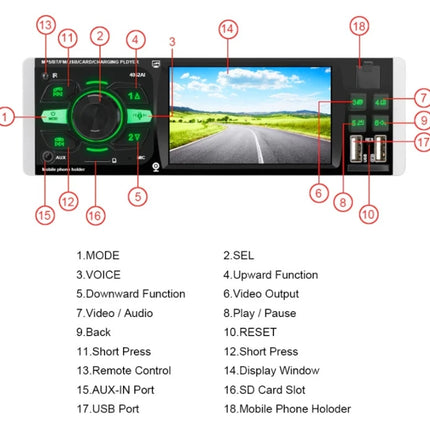 Multimedia Car MP5 Player Head Unit 1 din 4 Inch 4052AI
