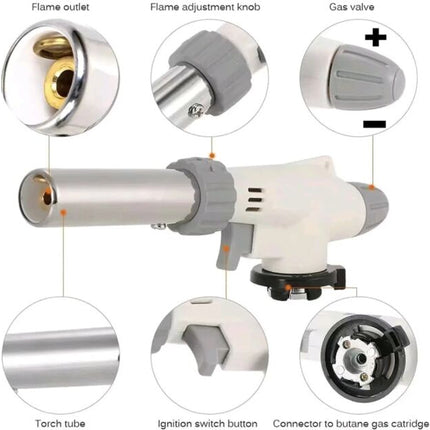 Cylinder gas lighter, with adjustable gas, Piezo ignition, 1300°C