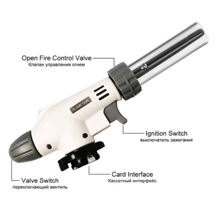 Cylinder gas lighter, with adjustable gas, Piezo ignition, 1300°C