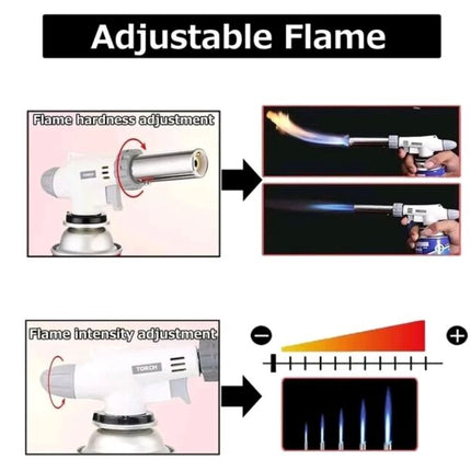 Cylinder gas lighter, with adjustable gas, Piezo ignition, 1300°C