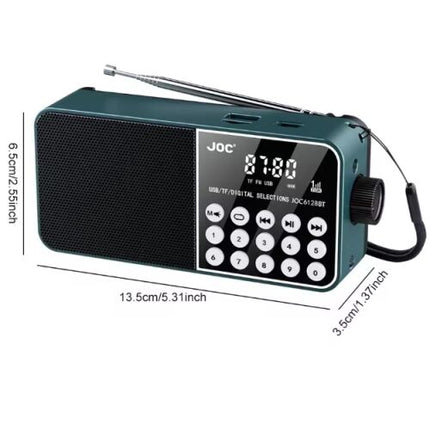 JOC Portable Bluetooth Speaker, Full Band Radio with LED Digital Display, Mini Portable MP3 Player