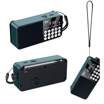 JOC Portable Bluetooth Speaker, Full Band Radio with LED Digital Display, Mini Portable MP3 Player