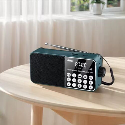 JOC Portable Bluetooth Speaker, Full Band Radio with LED Digital Display, Mini Portable MP3 Player