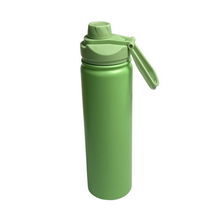 AKINSDA Insulated Water Bottle 650 ml Green Color, Double-Layer Stainless Steel Thermos, with Carrying Handle