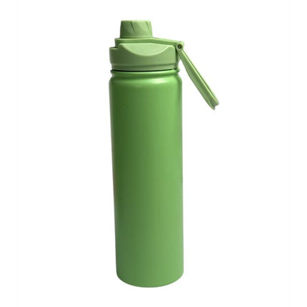 AKINSDA Insulated Water Bottle 650 ml Green Color, Double-Layer Stainless Steel Thermos, with Carrying Handle