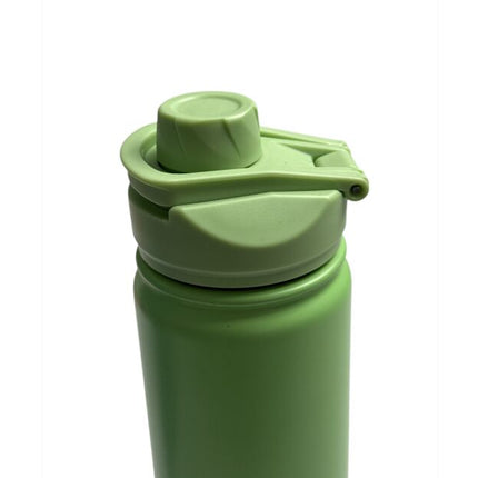 AKINSDA Insulated Water Bottle 650 ml Green Color, Double-Layer Stainless Steel Thermos, with Carrying Handle