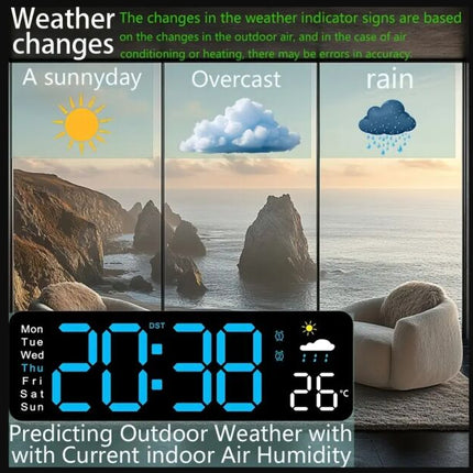 Digital LED clocks, wall-mounted, table clock with temperature display