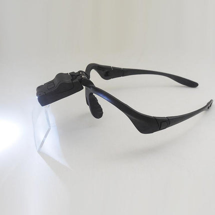 Magnifying glasses with headband and LED light with 5 interchangeable magnifying lenses