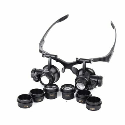 Head magnifier Wireman Magnifier 9892G Magnification: 25x 20x 15x 10x, two LED lights