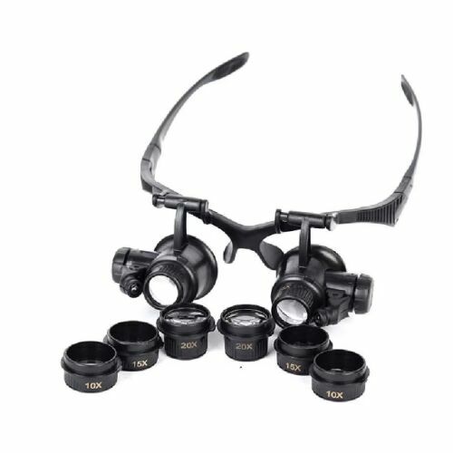 Head magnifier Wireman Magnifier 9892G Magnification: 25x 20x 15x 10x, two LED lights