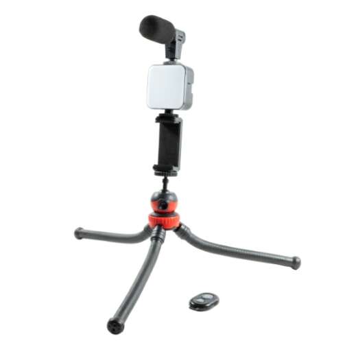 Vlogging Kit AY-49H Phone Stand Fill Light Live Broadcast Kit Extension Tripod with Holder Flexible Tripod Kit for Live Broadcasting