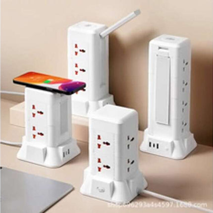 Multifunctional Desktop Power Strip - Vertical, with Multiple Connectors and USB - Sold out