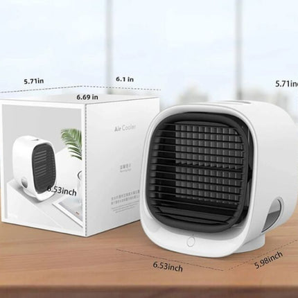 Personal air cooler, 3 in 1, white, mini size, 7 LED colors, USB power supply, 166x152x145mm
