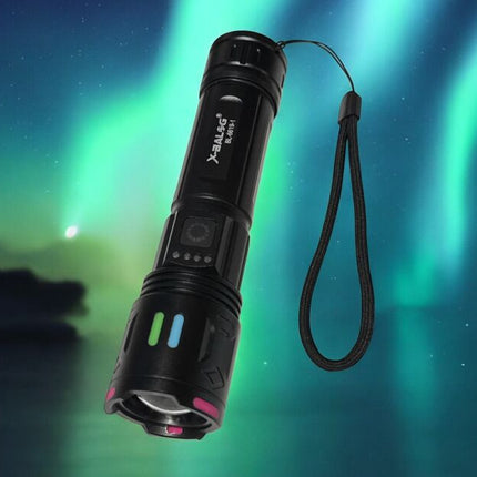 USB Rechargeable Flashlight 3000M, BL-6619-1, 15.9 cm, 26650 Battery, 6 Lighting Modes, High Brightness