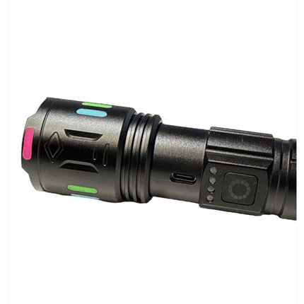 USB Rechargeable Flashlight 3000M, BL-6619-1, 15.9 cm, 26650 Battery, 6 Lighting Modes, High Brightness