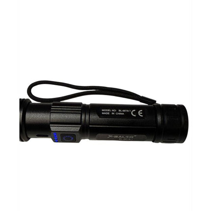 USB Rechargeable Flashlight 3000M, BL-6619-1, 15.9 cm, 26650 Battery, 6 Lighting Modes, High Brightness