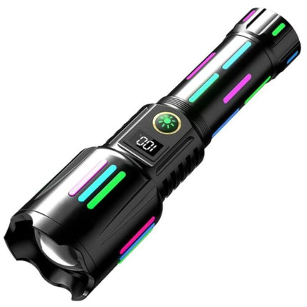 Aluminum LED flashlight, with battery 26650mah, USB Type-C charging, 5 lighting modes (KH-W515)