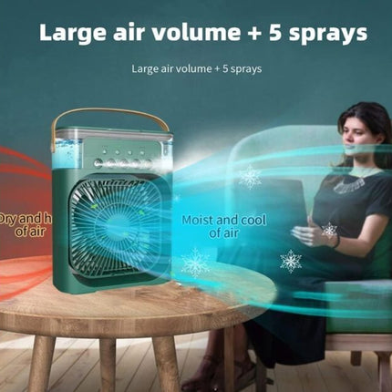 Mini portable fan, cooler and humidifier, 600ml, 21x9x26cm