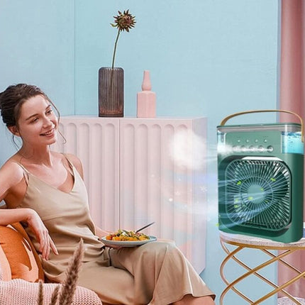 Mini portable fan, cooler and humidifier, 600ml, 21x9x26cm