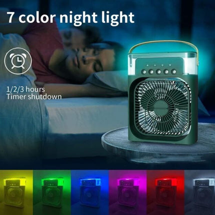 Mini portable fan, cooler and humidifier, 600ml, 21x9x26cm