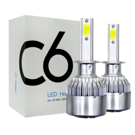 2 pcs C6 car LED kit, H1, H4, H7, 36w, 3800 lumen, 6500K, AUTO, 12-24 volts, COB