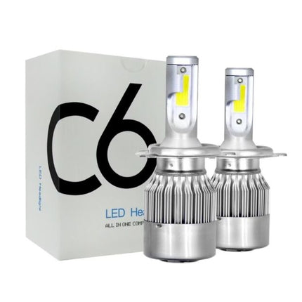 2 pcs C6 car LED kit, H1, H4, H7, 36w, 3800 lumen, 6500K, AUTO, 12-24 volts, COB