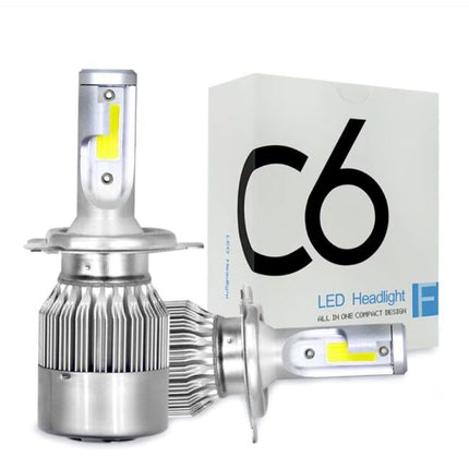 2 pcs C6 car LED kit, H1, H4, H7, 36w, 3800 lumen, 6500K, AUTO, 12-24 volts, COB