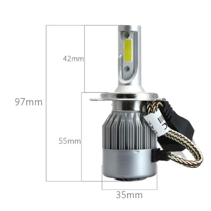 2 pcs C6 car LED kit, H1, H4, H7, 36w, 3800 lumen, 6500K, AUTO, 12-24 volts, COB