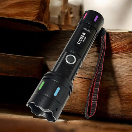 Aluminum alloy high-brightness flashlight, LED flashlight, CB-X89, 16.5cm, with 26650 battery, 300W wick, 6 lighting modes, USB Type-C rechargeable cable