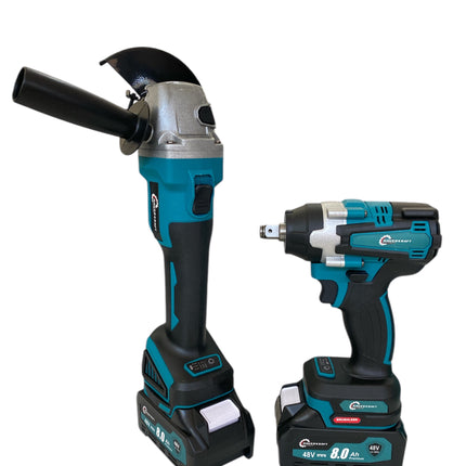 Tool set angle grinder and impact driver with 2 batteries 8 Ah, 48V DK-3002/5001