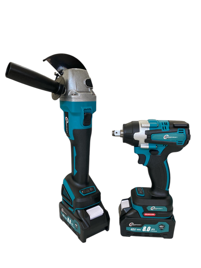 Tool set angle grinder and impact driver with 2 batteries 8 Ah, 48V DK-3002/5001