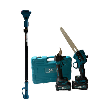 3 in 1 Tool set with 2 batteries 8 Ah 48V, Cordless mini chainsaw, Lopper, Cordless lopper for trimming branches and cutting wood