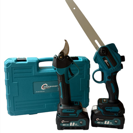3 in 1 Tool set with 2 batteries 8 Ah 48V, Cordless mini chainsaw, Lopper, Cordless lopper for trimming branches and cutting wood