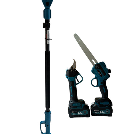 3 in 1 Tool set with 2 batteries 8 Ah 48V, Cordless mini chainsaw, Lopper, Cordless lopper for trimming branches and cutting wood