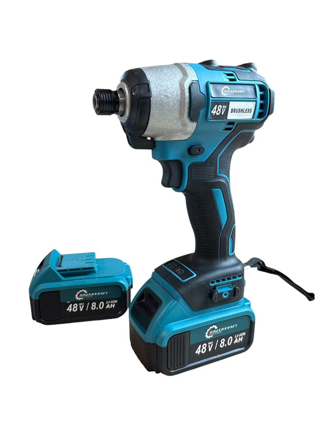 Brushless Cordless Electric Impact Driver with 2x48V 8.0 Lithium-ion Ah Batteries Electric Impact Driver For Home Screwdriver, Cordless Screwdriver, Home Improvement Tool, Elegant Tool Design, Durable Construction, Robust Tool Design, High Quality Motor