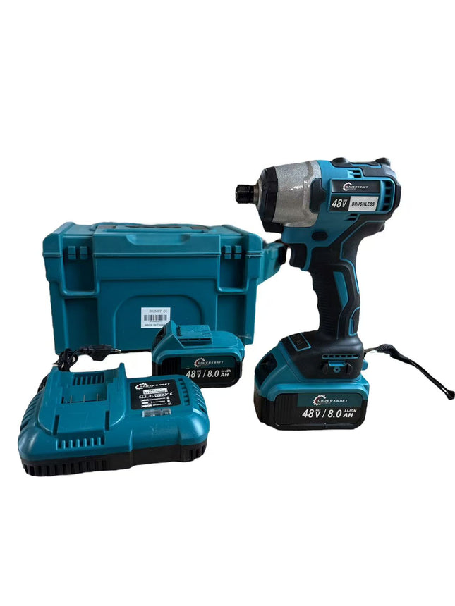 Brushless Cordless Electric Impact Driver with 2x48V 8.0 Lithium-ion Ah Batteries Electric Impact Driver For Home Screwdriver, Cordless Screwdriver, Home Improvement Tool, Elegant Tool Design, Durable Construction, Robust Tool Design, High Quality Motor
