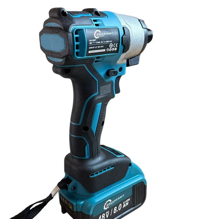 Brushless Cordless Electric Impact Driver with 2x48V 8.0 Lithium-ion Ah Batteries Electric Impact Driver For Home Screwdriver, Cordless Screwdriver, Home Improvement Tool, Elegant Tool Design, Durable Construction, Robust Tool Design, High Quality Motor