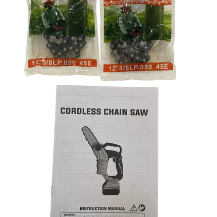 Cordless Electric Chainsaw 48V with 2 Batteries for Tree Pruning, Branch and Wood Cutting