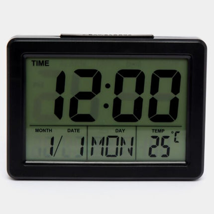 Electronic alarm clock with thermometer