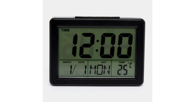 Electronic alarm clock with thermometer