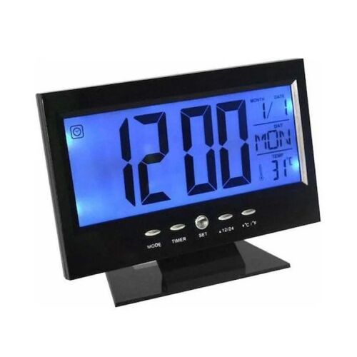 Digital clock with LCD display and voice control, thermometer function, DS-8082