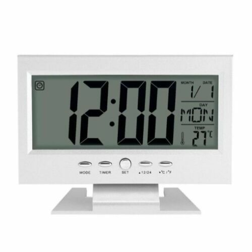 Digital clock with LCD display and voice control, thermometer function, DS-8082