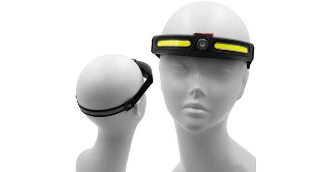 Rechargeable headlamp, all-angle headlight, 4 lighting modes, COB LED + XPE LED lamps, 270°