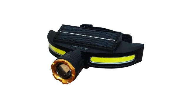 Rechargeable Headlamp LED, Solar headlamp, black color